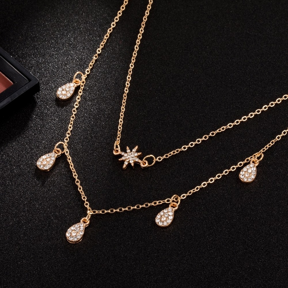 N15 | Boho Dainty Two Layer Crystal Star Choker